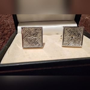 Gold/ Silver Diamond Cufflink